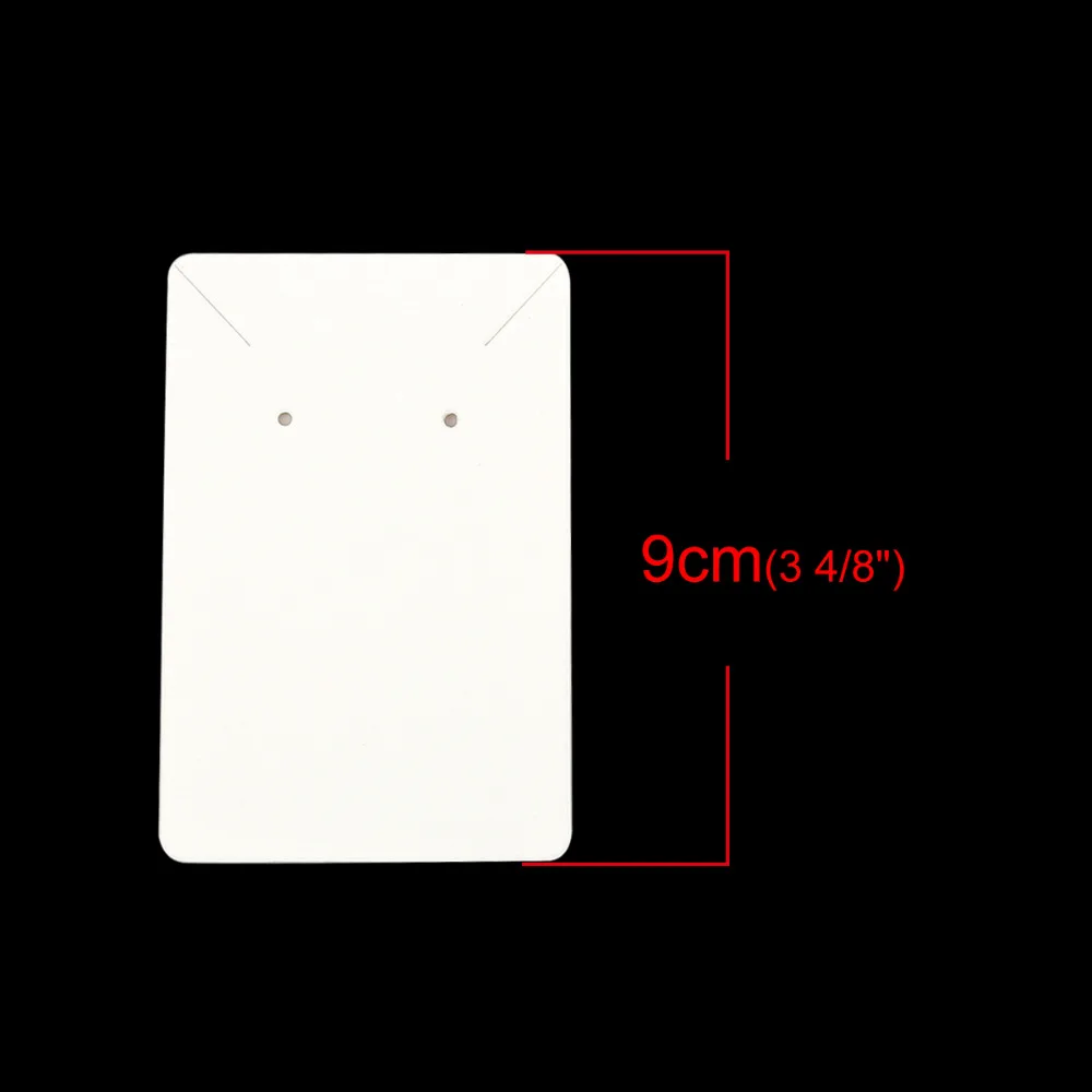 DoreenBeads Paper Jewelry Earrings Display Card Rectangle Black White Brown Wholesale 90mm(3 4/8") x 60mm(2 3/8"), 30 PCs