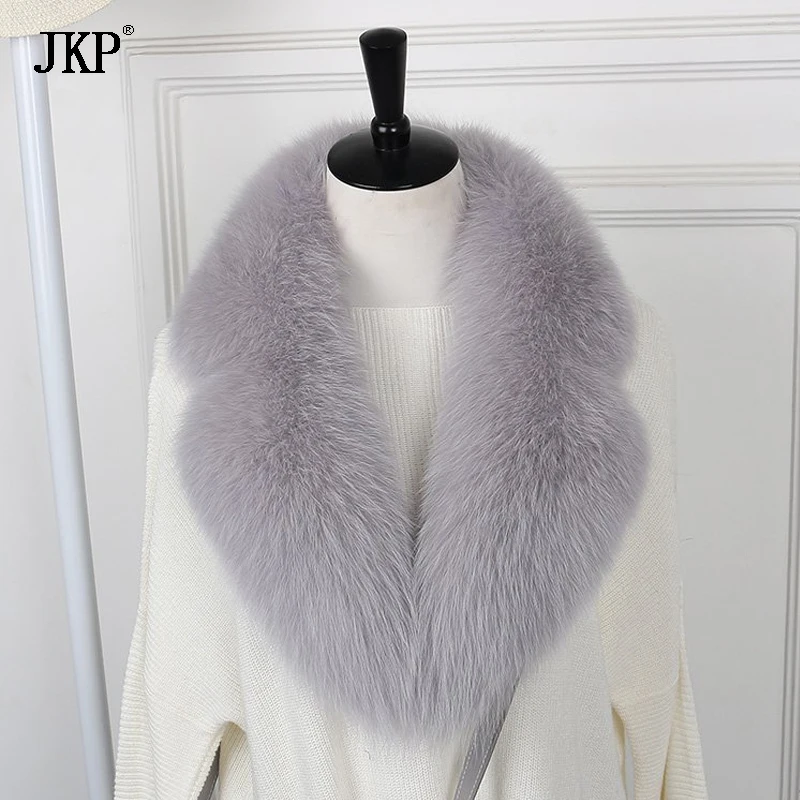 New Natural Fox Fur Collar Neck Warm Scarf Winter Female Winter Real Genuine Fox Fur Collar Warm Scarves Luxury Fox Fur Scarf