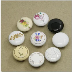 38mm Ceramic Round Single Knobs Cupboard Drawer Pull Kitchen Cabinet Door Wardrobe Furniture Hardware Handles 1PCS