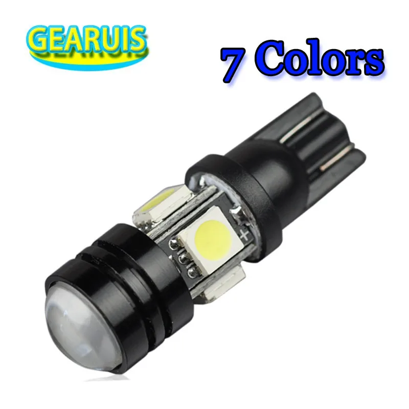 100X T10 LED W5W Light Bulbs 5050 SMD Lens 4 LED Eagle eye 1W 12V Parking 194 168 Xenon White Red Blue Green Yellow Wedge AAA