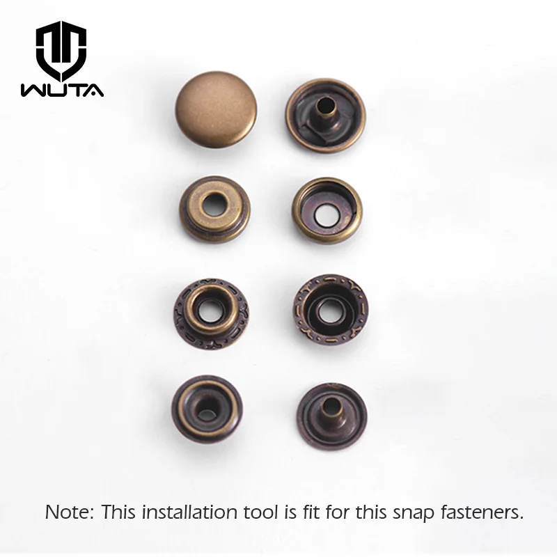 WUTA 4pcs/set Snap Fastener Installation Kit Snap fixing Tool Kit Metal Leather Craft Tool for DIY Install Buttons 12.5mm/15mm