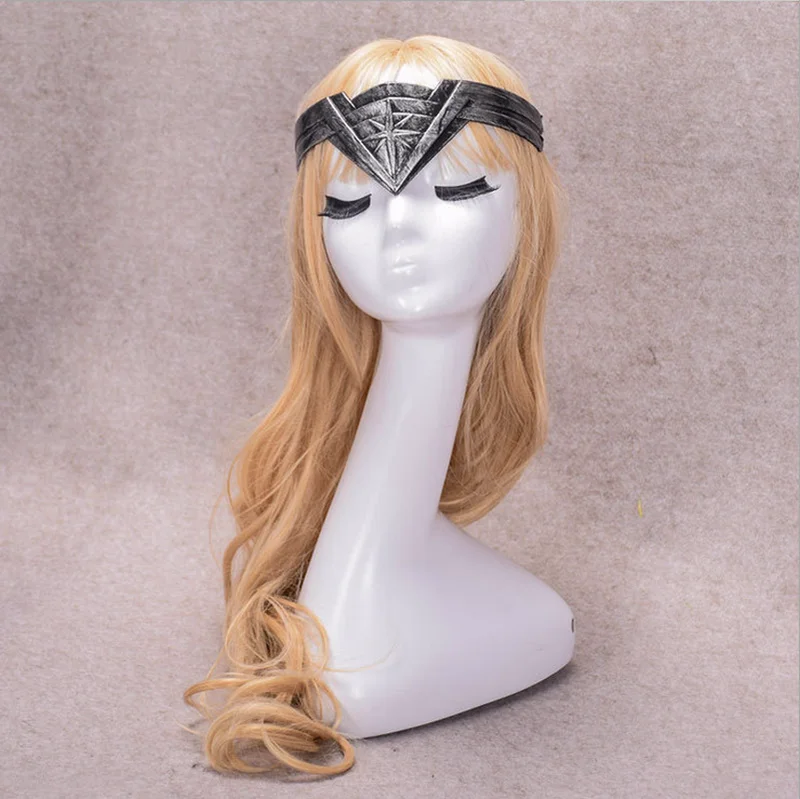 Halloween Superhero Bracers Woman Diana Prince Cosplay Armband Gauntlet and Tiara Headband Crown Wrist