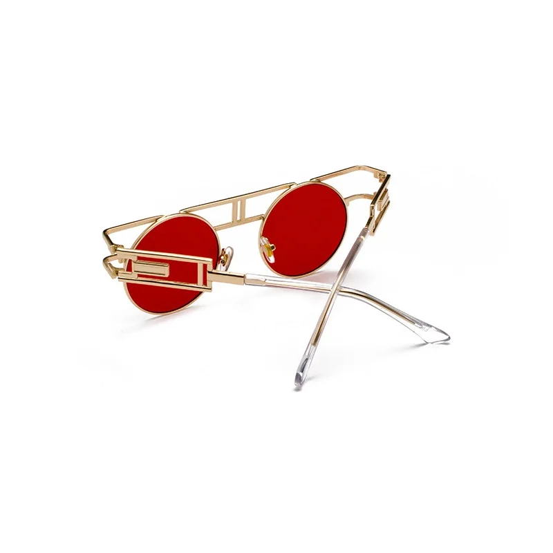 Gafas de sol redondas Steampunk para hombres y mujeres, gafas de sol Vintage, diseñador Punk, 20 colores