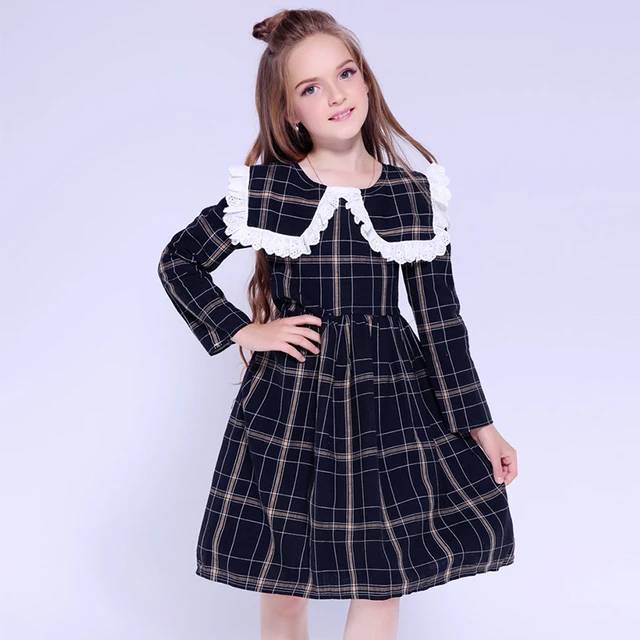 Girls Dress 2019 New Fashion Girls Clothes Children Autumn Winter Dress Clothing Girls Plaid Princess Party Dress 10 11 8 Years Girls Casual Dresses AliExpress