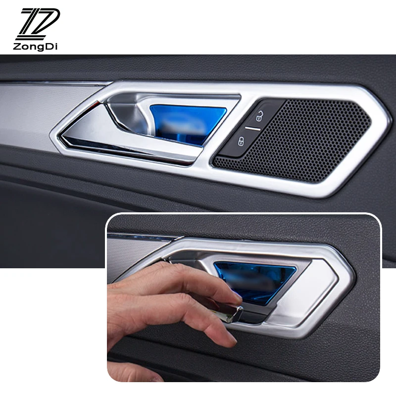 ZD Car Covers 4pcs/set For Volkswagen VW Tiguan 2 MK2 2016 2017 2018 Car Door Handle Bowl Frame Trim Cover Auto Accessories