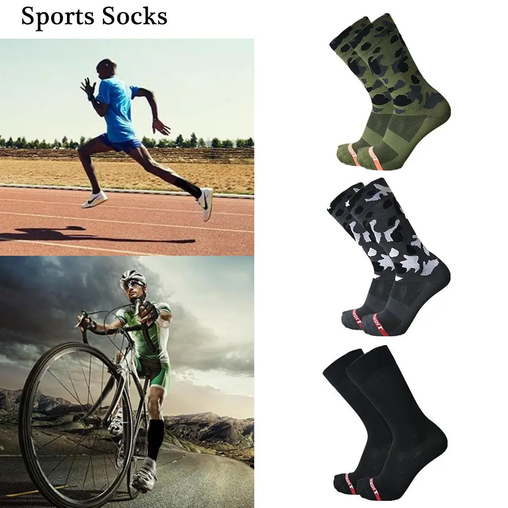 2018 New Olive Green Camouflage Professional Outdoor Running Riding calze da ciclismo calze da bici sportive Unisex