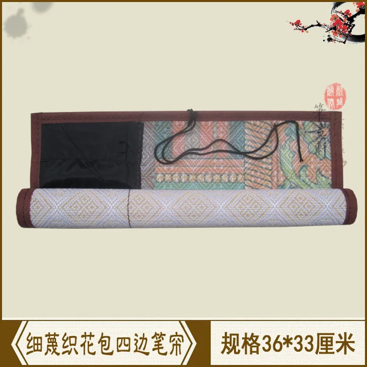 New woven flowers thin bamboo edging bag pen brush pen curtain decorative home protection Yixuan Wenfangsibao