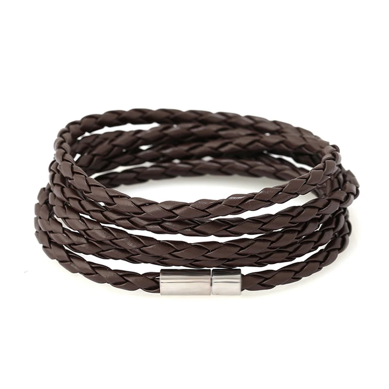 New Brand Casual Wrap Bracelets Genius PU Leather Braid Alloy Toggle-Clasps Friendship Multilayer Bracelets Bangles Al