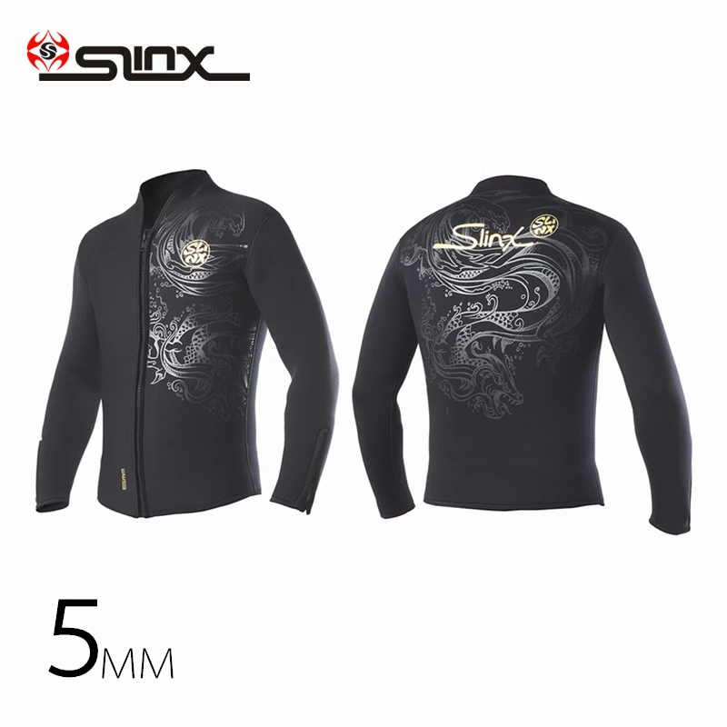 

SLINX 5MM Neoprene Scuba Diving Jacket and Pants Windsurfing Swimwear Boating Snorkeling Fleece Lining Warm Jacket Wetsuit