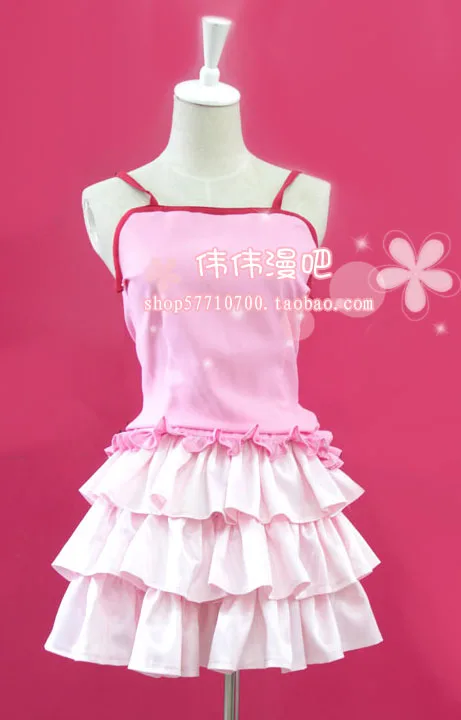 Monogatari Bakemonogatari Nisemonogatari Nadeko Sengoku pink dress Cosplay Costume