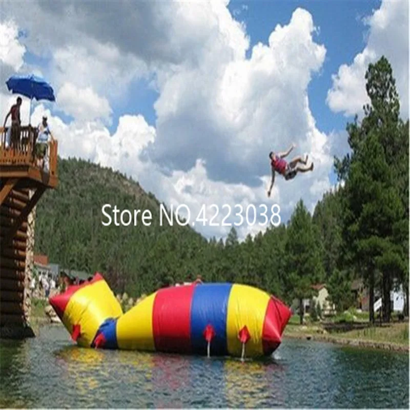 Free Shipping 8x3m Inflatable Water Blob Water Trampoline Bouncing Pillows Floating Beds Inflatable Jumping Pillow  free a Pump