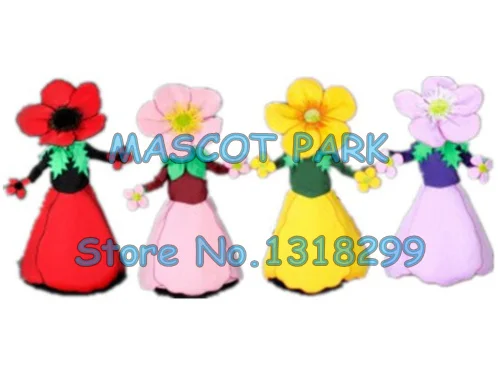 

custom flower mascot costume adult size 1 piece cartoon red/pink/yellow/purple flower mascotte costumes carnival 2980