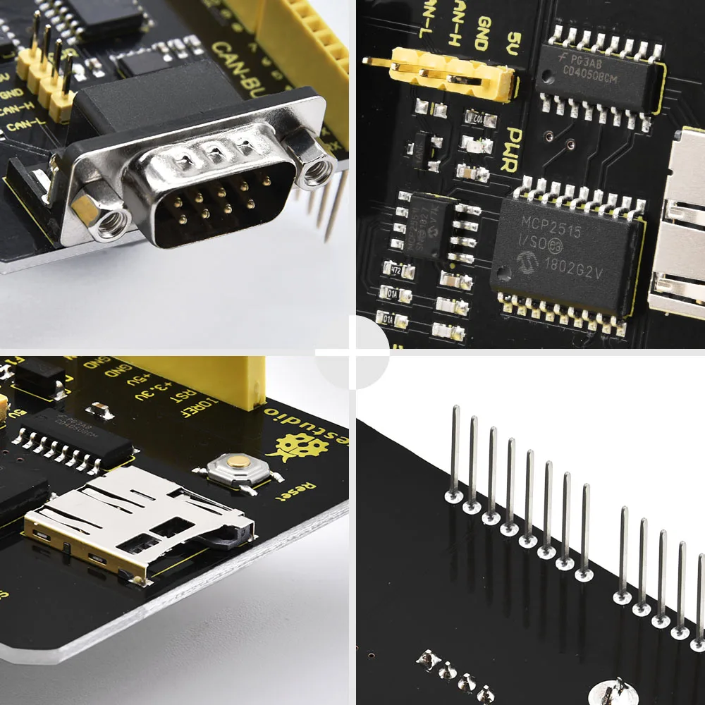 5pcs/lot Keyestudio CAN-BUS Shield For Arduino With SD Socket Controller MCP2551 Chip Provides DB9 Connector For Arduino UNO R3