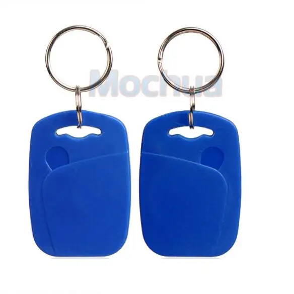 

100pcs 125Khz Rewritable RFID Proximity ID Keyfobs T5567/T5577/T5557 with Metal Ring (Free shipping)