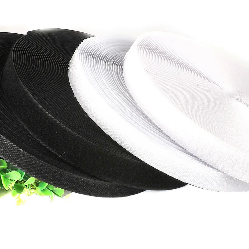 

2M/Roll 16mm-40mm Wide Black White Hook and Loop Tape Magic Sticker Sew On Tape DIY Garment Accessories (Not Adhesive)