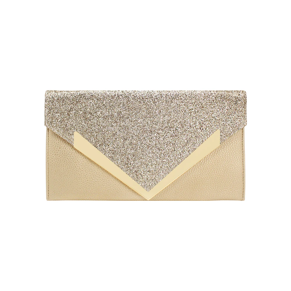 Fashion Shiny Flash Material Evening Clutch Bag PU Leather Envelope Clutch Bag for Lady Woman Girl Female