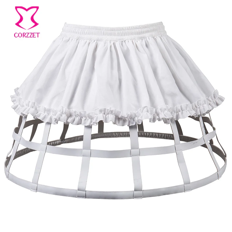 

Corzzet Vintage White Ruffle Ball Gown Petticoat Burlesque Retro Steampunk Accessories Wedding Underskirt Jupon Mariage