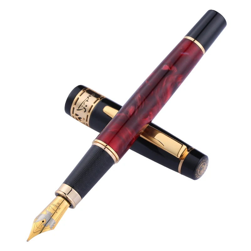 Picasso 915  Marble Celluloid Fountain Pen 22KGP Medium Nib Rose Red Eurasian Feelings Gift Box Optional Writing Gift Pen