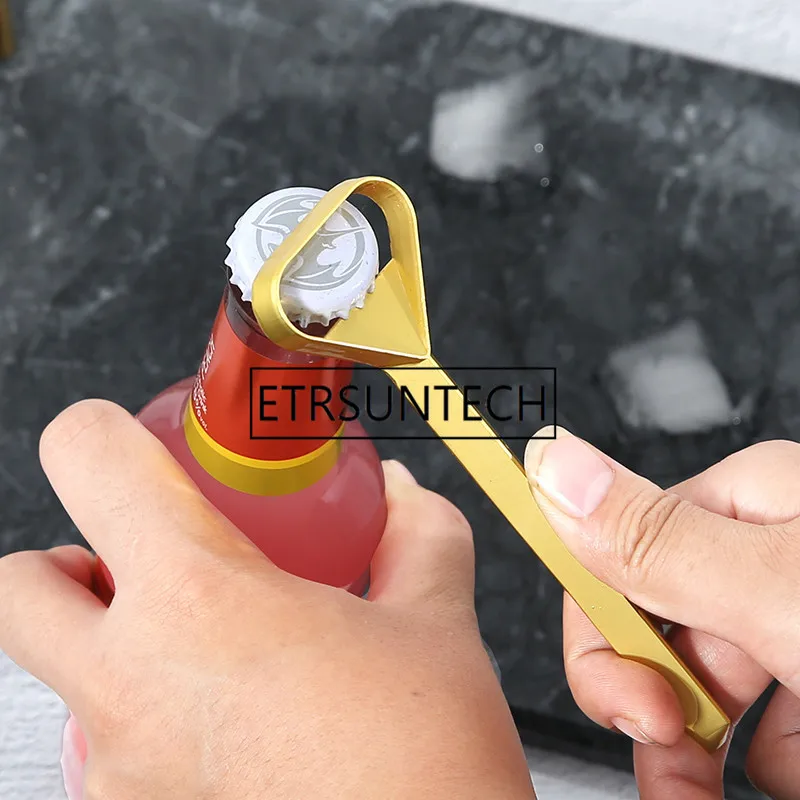 100pcs/lot Gold Color beer bottle opener household wine opener creative zinc alloy golden beer bottle opener