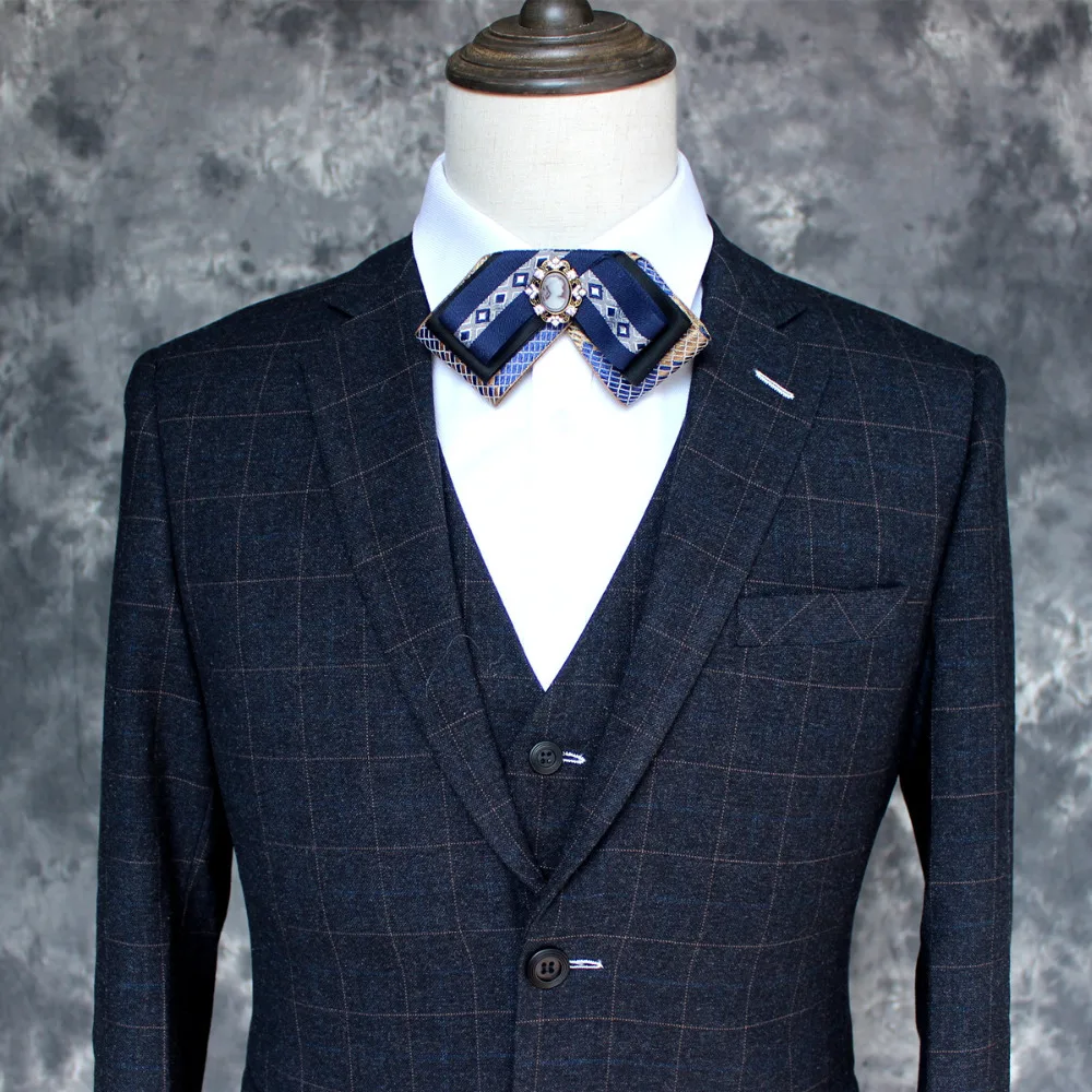 New Free Shipping fashion casual Men's male multilayer Headwear collar dress business groom Groomsmen Korean bow tie on sale
