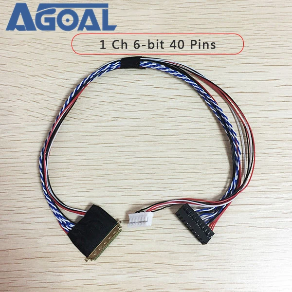 Universal 40pin single 6 LVDS cable 300mm LP140WH1 screen cable 0.5mm Pin Pitch for LCD