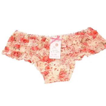 ラブリーガールセクシーなドット女性パンティー女性下着女性レースフリル女性の薄手のパンティーバットリフターブリーフ 16 色 PL2
