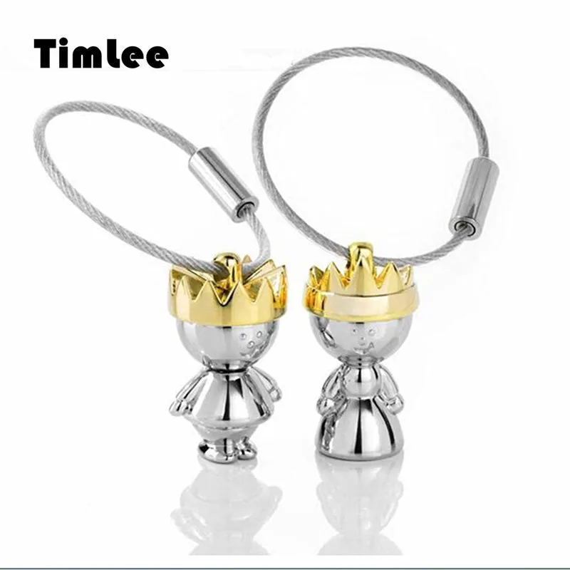 Timlee X337 Valentine's Day Gift Originality King Queen Dinosaur Dolphin Elephant Alloy Key Chains  Lovers Jewelry Wholesale