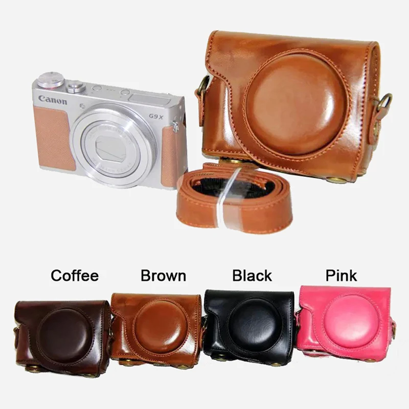 กระเป๋ากล้องหนัง PU สำหรับ Canon G9 X G9X MarkII G9X2 G9XM2 G9XII digital กล้องกระเป๋าสายคล้องไหล่