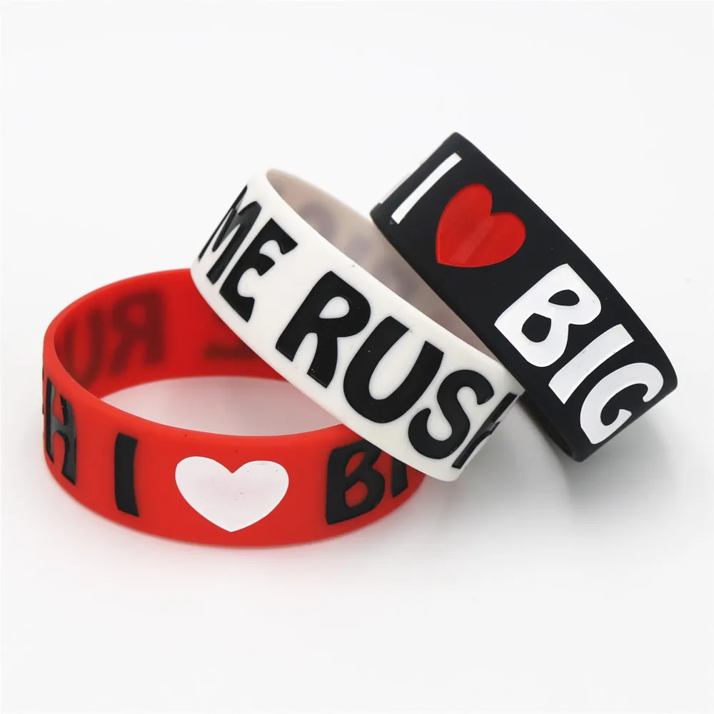 1PC Fashion I Love Big Time Rush Silicone Wristband for Music Fans Black White Red Wide Silicone Bracelets&Bangles Jewelry SH143