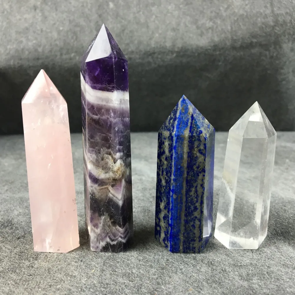 

Natural dreamy amethyst quartz obelisk crystal wand point healing