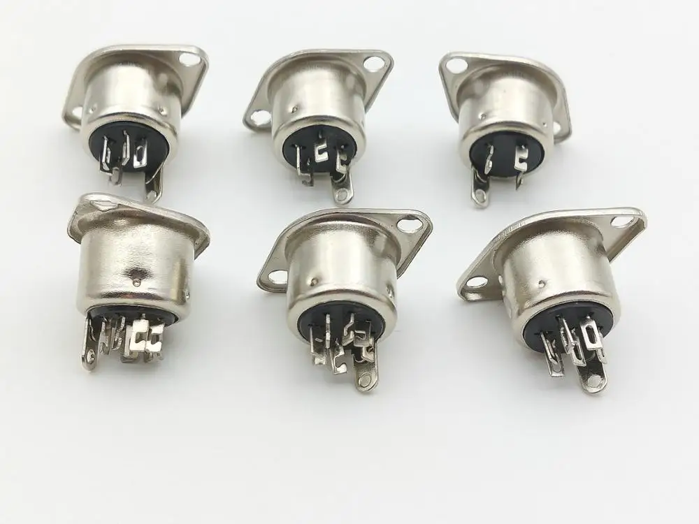 5PCS DIN 3pin/4pin/5pin/6pin7pin/8pin Female Socket Hulled Panel Mount adapter SOLDER MIDI cable connector