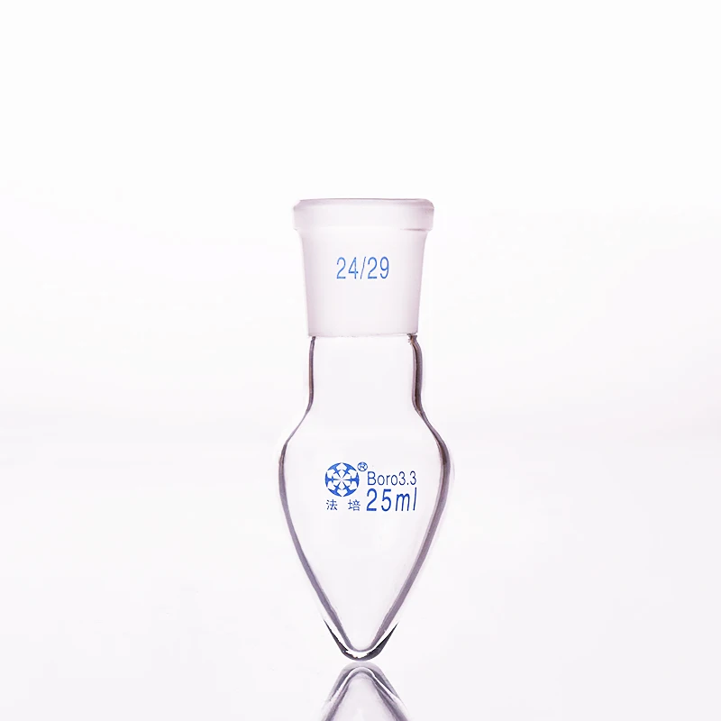 

Pear-shaped flask,Capacity 25ml,Joint 24/29,Heart-shaped flasks,Coarse heart-shaped grinding bottles