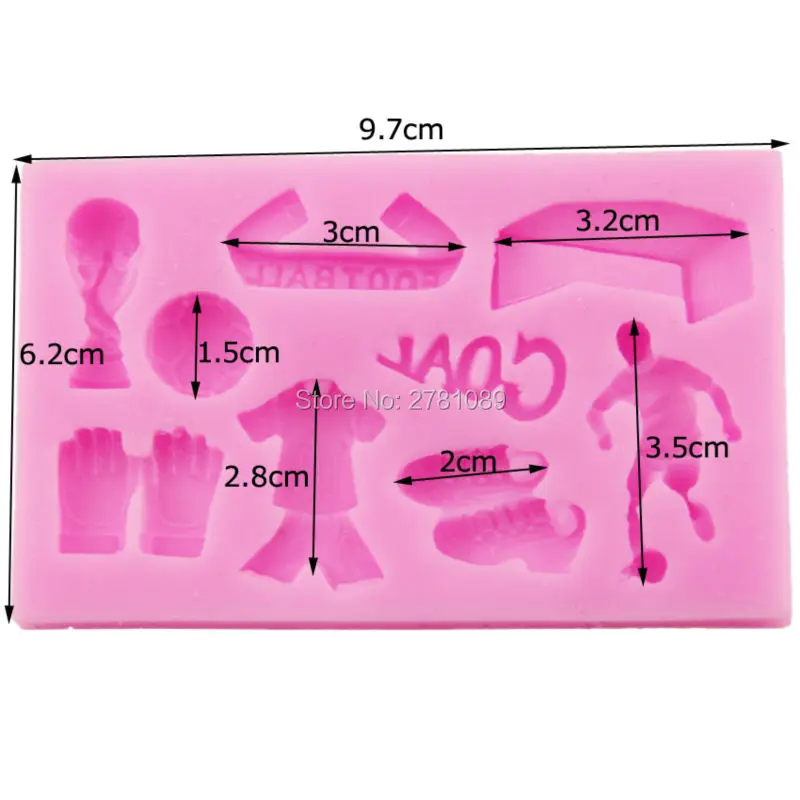 Sophronia Football Series Fondant 3D Molds Fondant Sugar Cookies Resin Fondant Polymer Clay Flexible Icing Chocolate Moulds M177