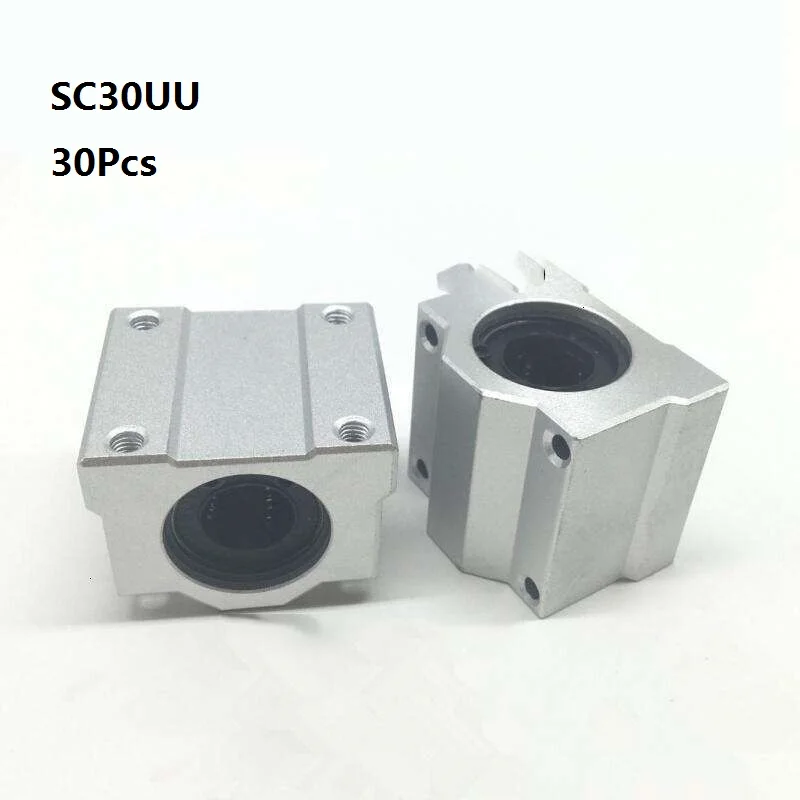 

30pcs/lot SC30UU SCS30UU 30mm linear case unit linear guide shaft linear block bearing blocks for CNC router 3D printer parts