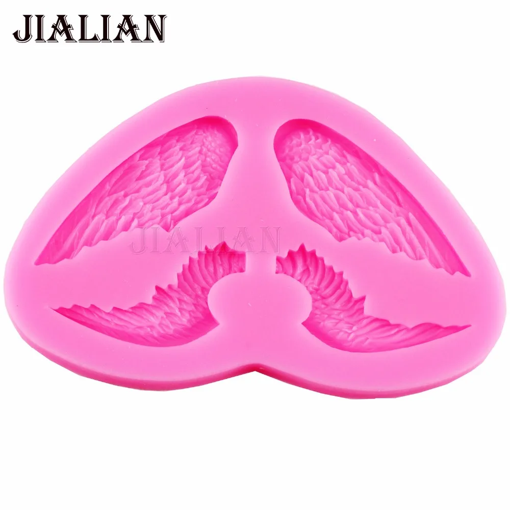 Hot Selling Angel Wing Shape Baby birthday 3D Silicone Cake Mold For Cake Decorating tools kitchen Baking mould T0672