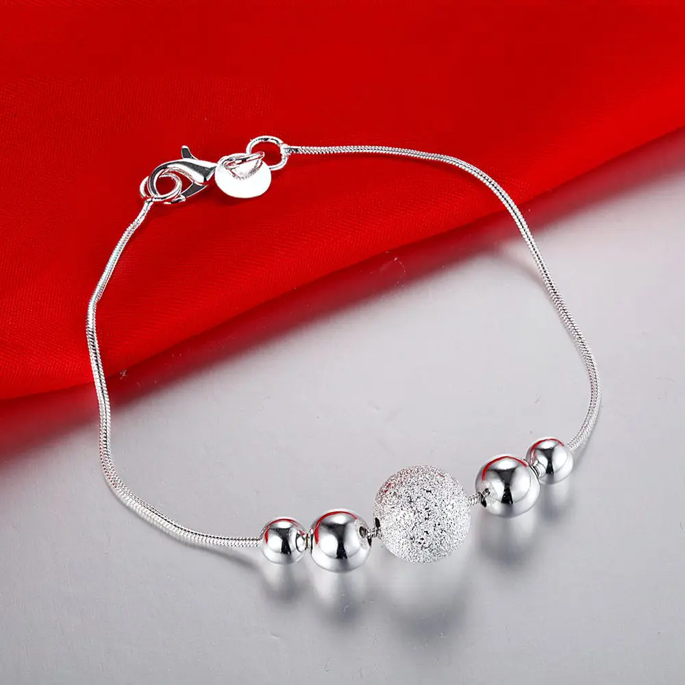 Promotion Lowest Price GY-AH019 Wholesale Silver Plated Bracelet Chain Link Fashion Jewelry Drip Beads Bracelet Valentine's Day