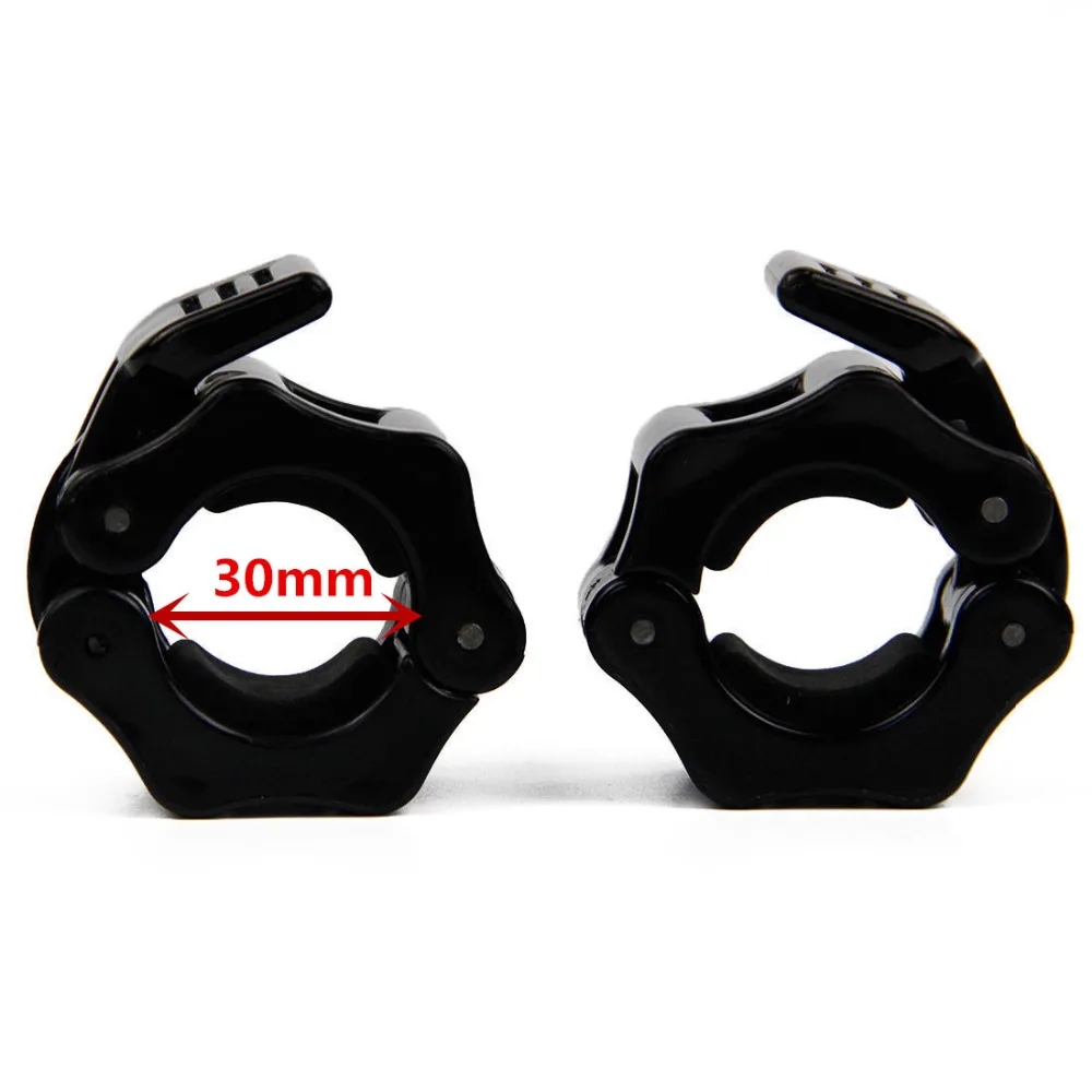 1 Pair 30mm Barbell spring Collar Bar Spring Collar Clips Dumbbell  Clamp Spinlocks Gym Fitness Crossfit  Black L00394-C