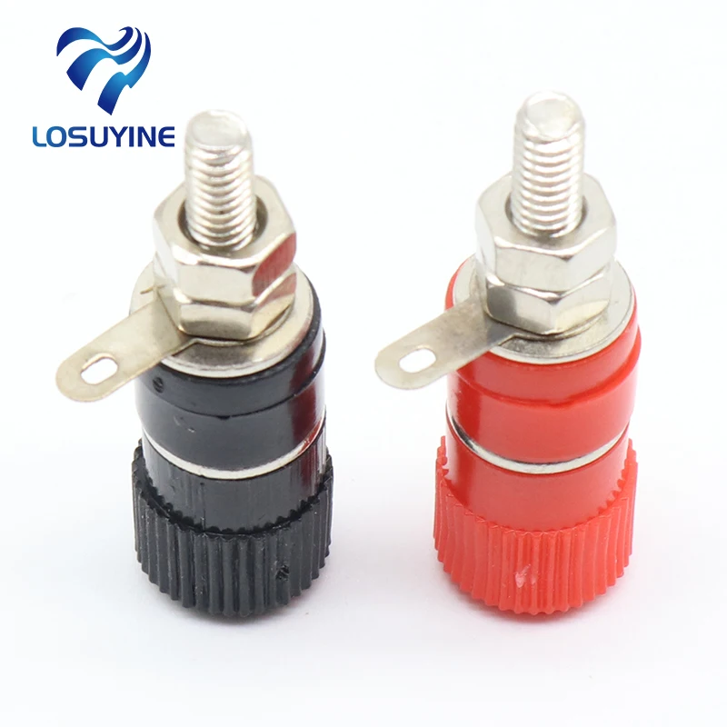 High Quality 1 pair (RED + BLACK) Amplifier Terminal Binding Post Banana Plug Jack Panel mount connector