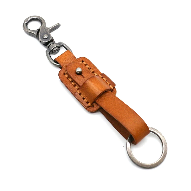 New Fashion Men Keychain Genuine Leather Luxury Handmade Vintage Metal Car Key Ring Multifunctional Tool Women Retro Key Chain