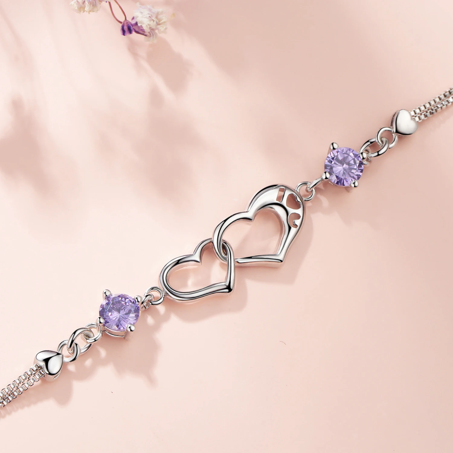 New Year Zircon Women\'s Chain Heart Bracelet