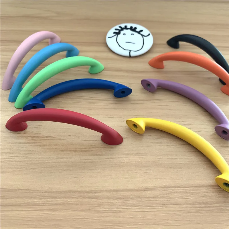 LCH Top Quality Rainbow Color Zinc Alloy Cabinet Knobs for Kids/ Children Room Candy Handle Surface Treatment