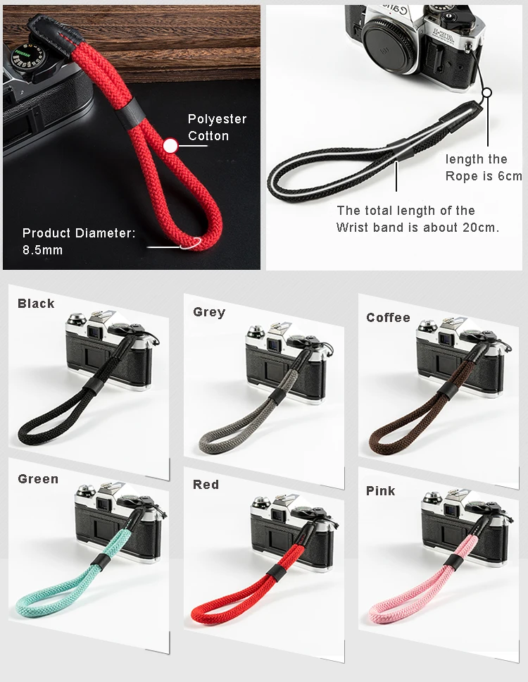 BIZOE Digital Camera Wrist strap Hand Grip Polyester Cotton for Fujifilm Canon Nikon Sony Polaroid Pentax Panasonic Camera Strap