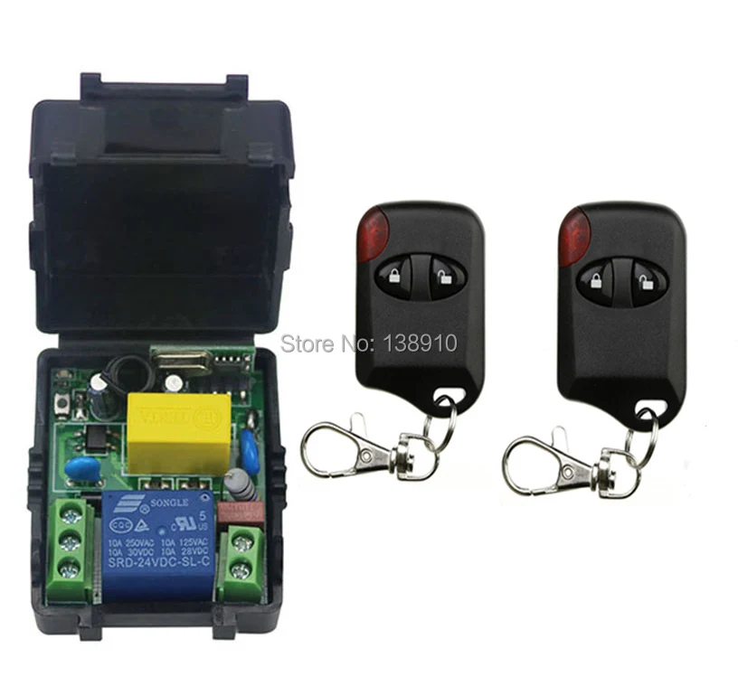 

AC220V 10A 1CH Wireless Remote Control Switch System 1*Receiver + 2 *cat eye Transmitters for Appliances Gate Garage Door