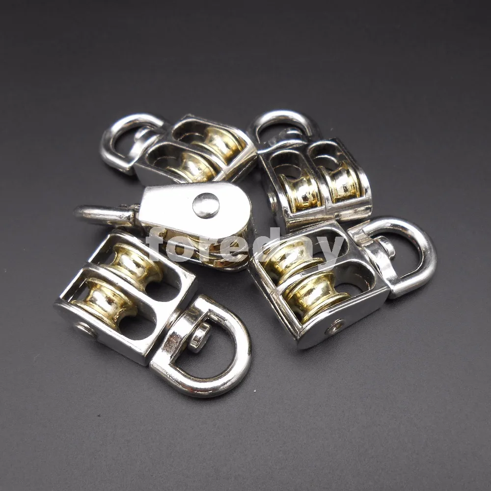 

5 шт. X высокое количество цинкового сплава, поворотный шкив, такелажное подъемное колесо, фиксированное, 43 мм, двухстороннее, 100 кг, 4,3 см, 5 шт./лот, 100 кг * FD567X5