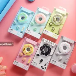 3.5mm In-Ear śliczne słuchawki Macarons Donut Cartoon słuchawki Earplug z mikrofonem słuchawki Case dla iphone xiaomi huawei dziewczyny prezenty