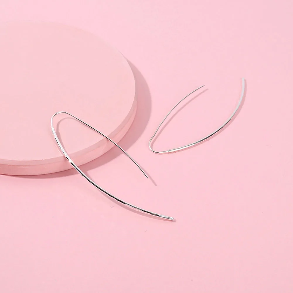 Minimalist Ear Jewelry Dainty Basic Style Gold Silver Color U Shape Thin Copper Wire Hoop Earrings