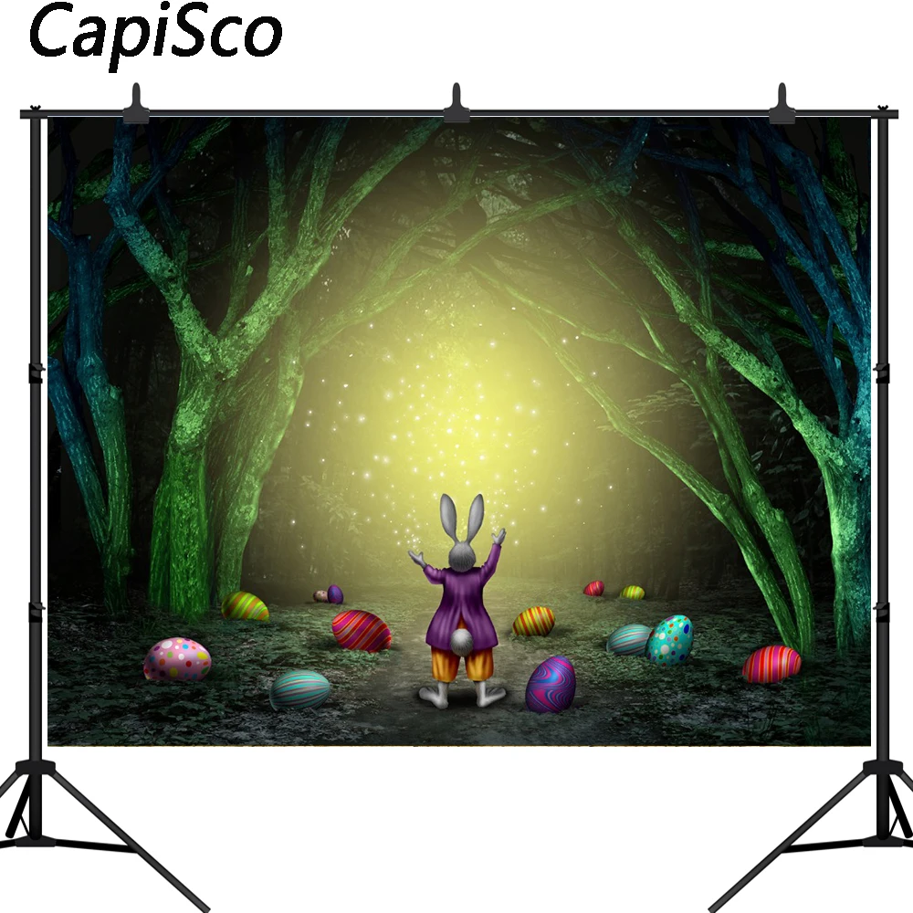 Каписко сказочный лес пасхальные яйца кролик Волшебная сцена фото фоны Виниловые цифровые фотографии фоны реквизит для фотостудии