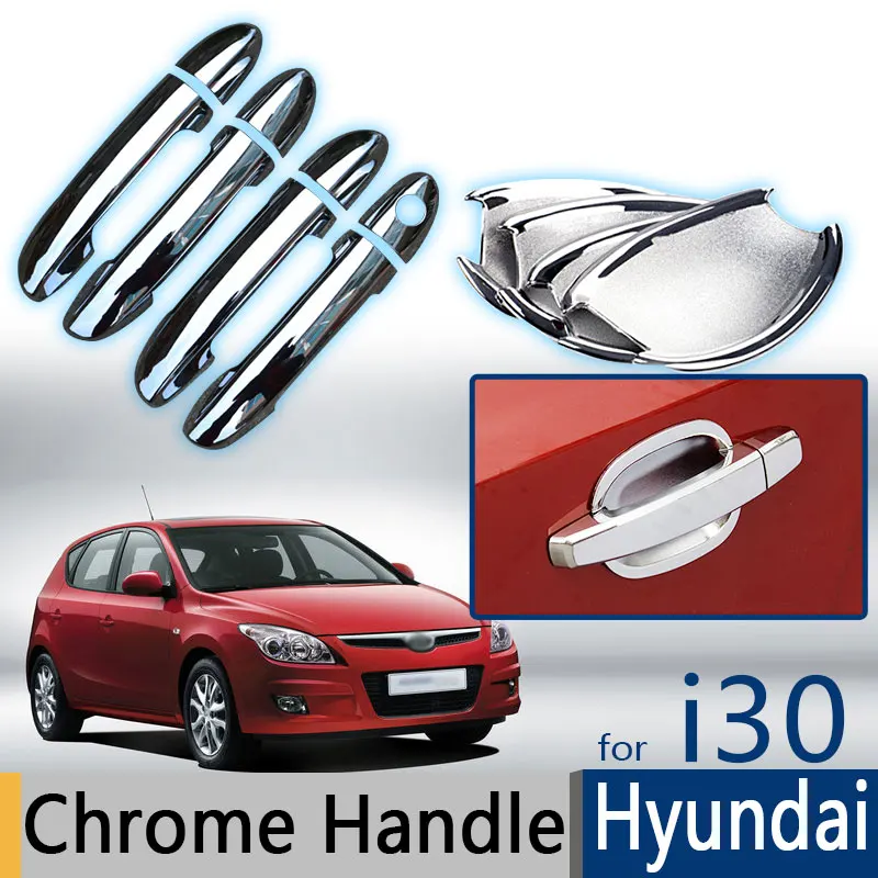 

Hot Sela For Hyundai i30 Accessories Chrome Trim Exterior Door Handle Covers 2007 2008 2009 2010 2011 Car Styling Car Stickers