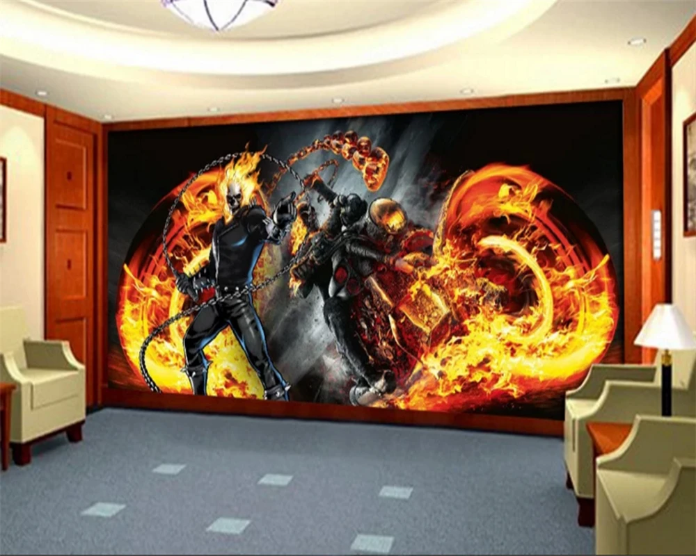 

Custom wallpaper mural flame motorcycle background wallpaper living room bedroom internet cafe wall mural 3d wallpaper