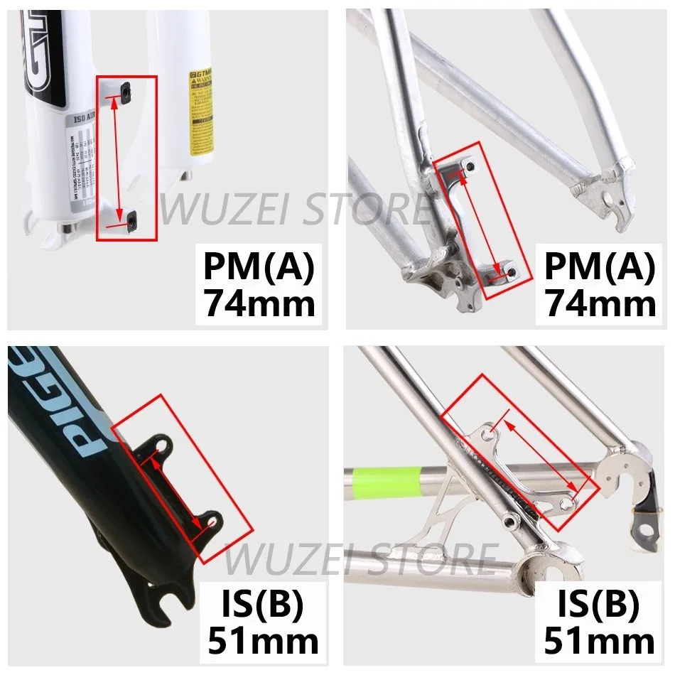 WUZEI MTB 1pc Brake Disc Ultralight Bracket IS PM A B to PM Brake Disc Bracket Adapter For 140 160 180 203mm Rotor